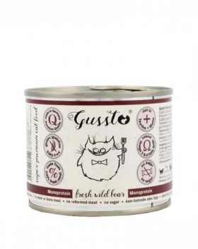 GUSSTO Cat Fresh Wild Boar CARNE PROASPĂTĂ DE MISTREŢ 200 g